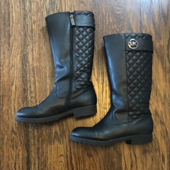 michael kors girls black boots